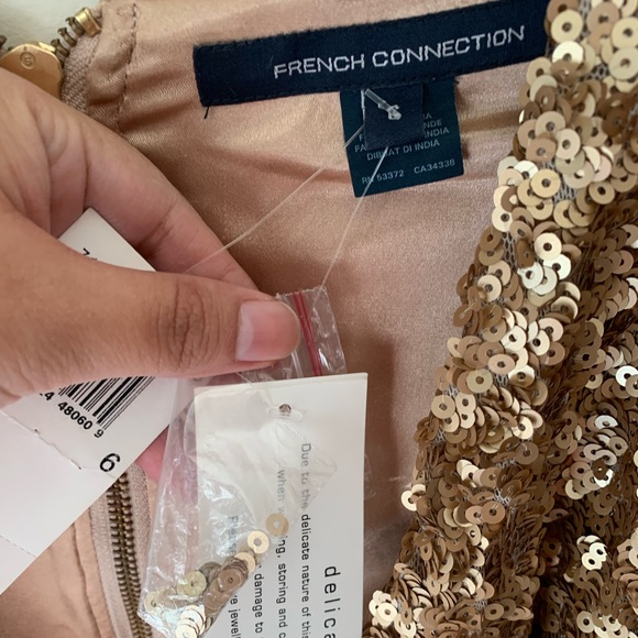 French connection sexy sparkle sequin dress v neck Sz 6 NWT NYE holidays party - Picture 4 of 10